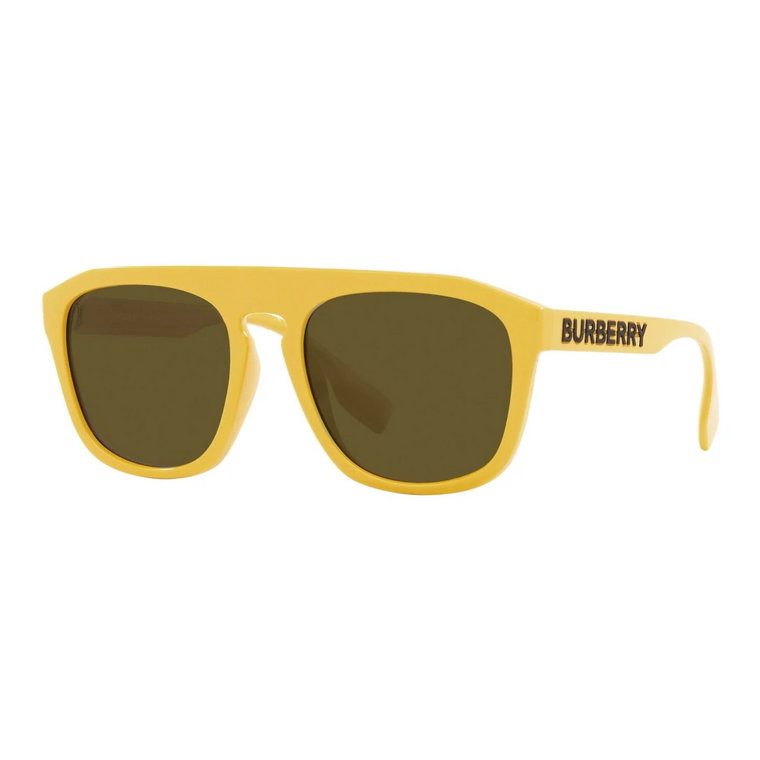 Żółto-ciemnobrązowe okulary przeciwsłoneczne Burberry