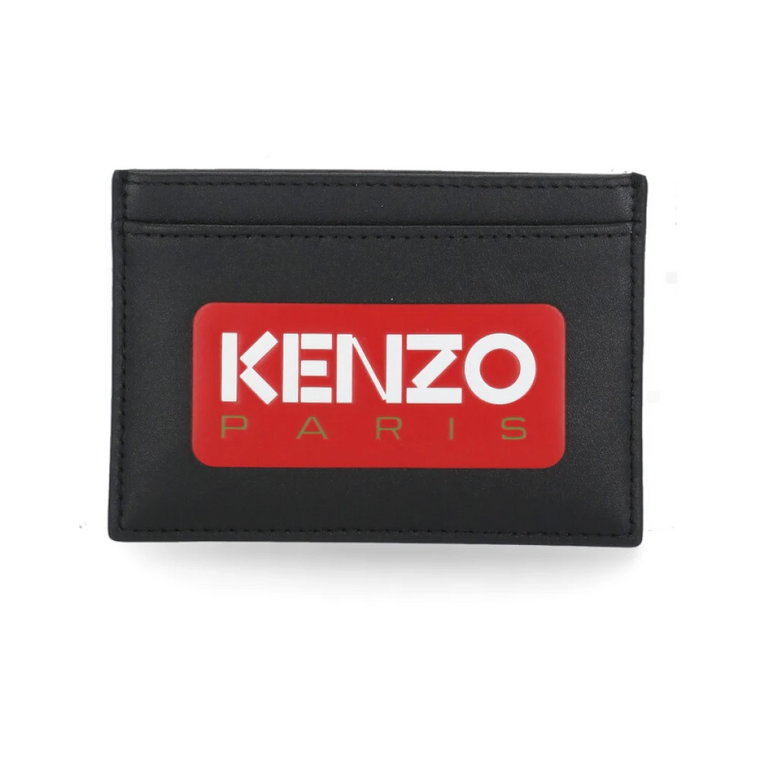 Męska skórzana kieszonka na karty z kontrastowym logo Kenzo