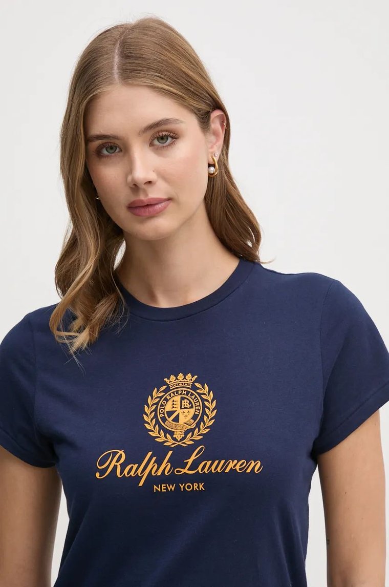 Polo Ralph Lauren t-shirt bawełniany damski kolor granatowy 211952901