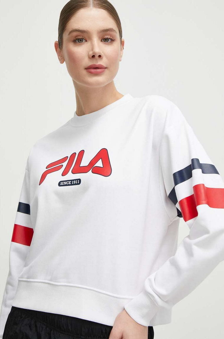 Fila bluza Latur damska kolor biały z nadrukiem FAW0742