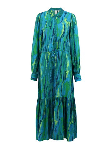 Y.A.S Tall Sukienka koszulowa 'FERO'  ciemny niebieski / jasnobrązowy / jasnozielony
