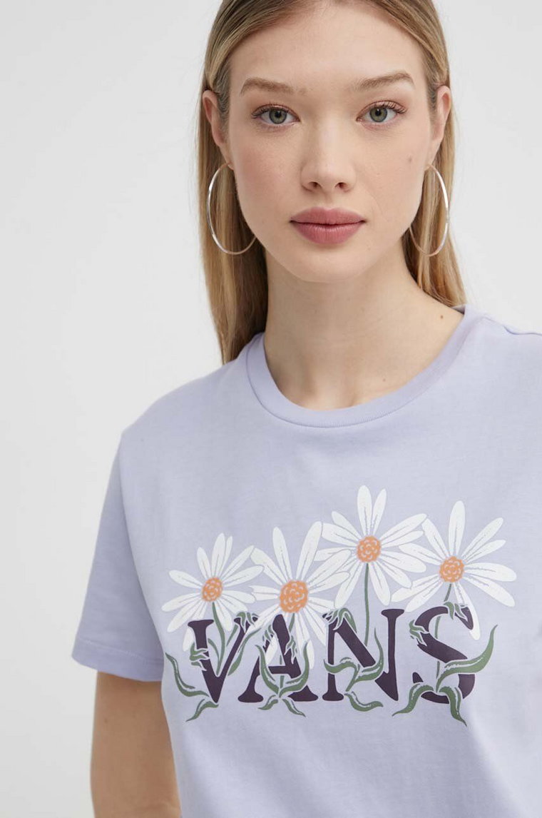 Vans t-shirt bawełniany damski kolor fioletowy