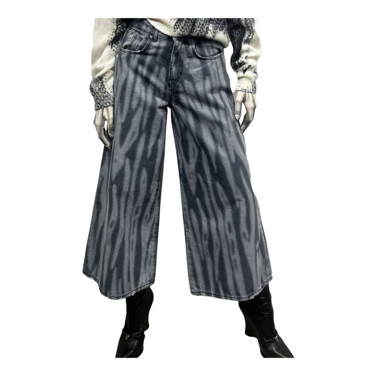 Spodnie cropped z 100% bawełny z wzorem allover John Richmond