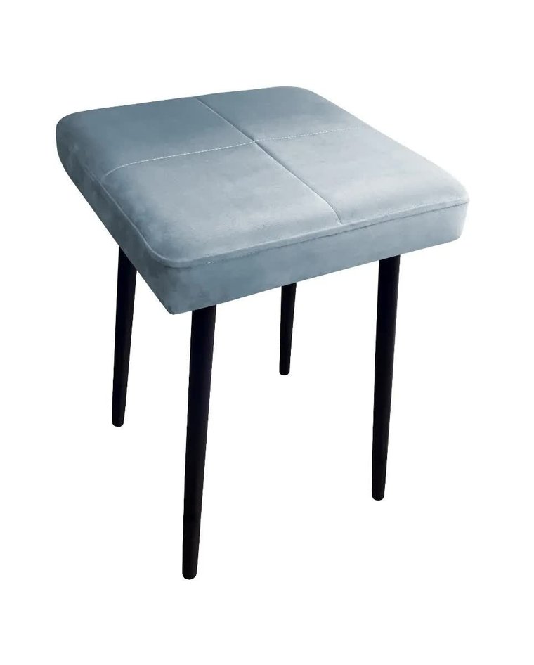 Taboret SQUARE BL VELVET szary