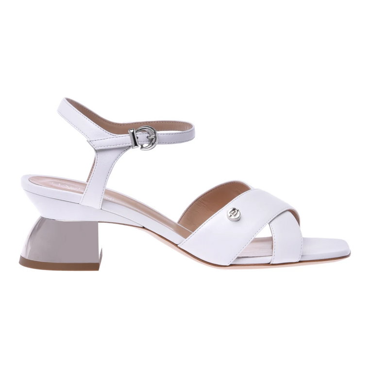 Milk-white nappa leather sandals Baldinini