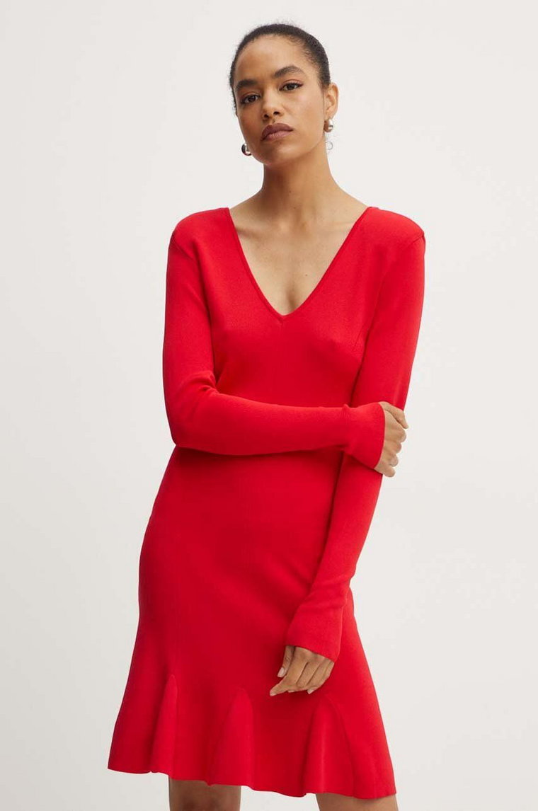Twinset sukienka kolor czerwony mini rozkloszowana 242AP3311