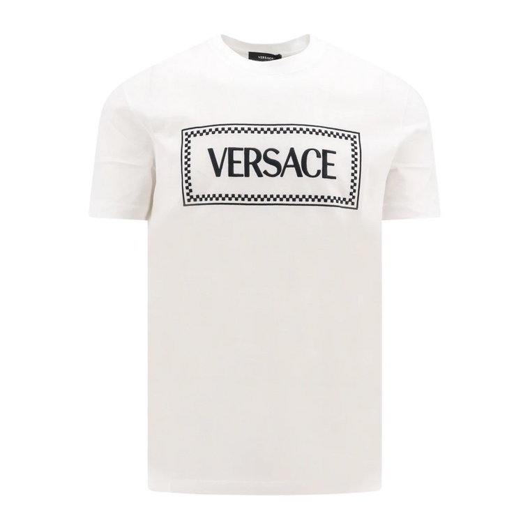 Biała bawełniana koszulka Versace