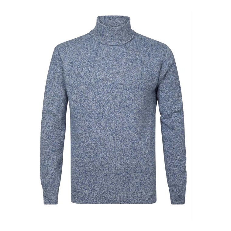 Niebieski Sweter z Golfem Profuomo