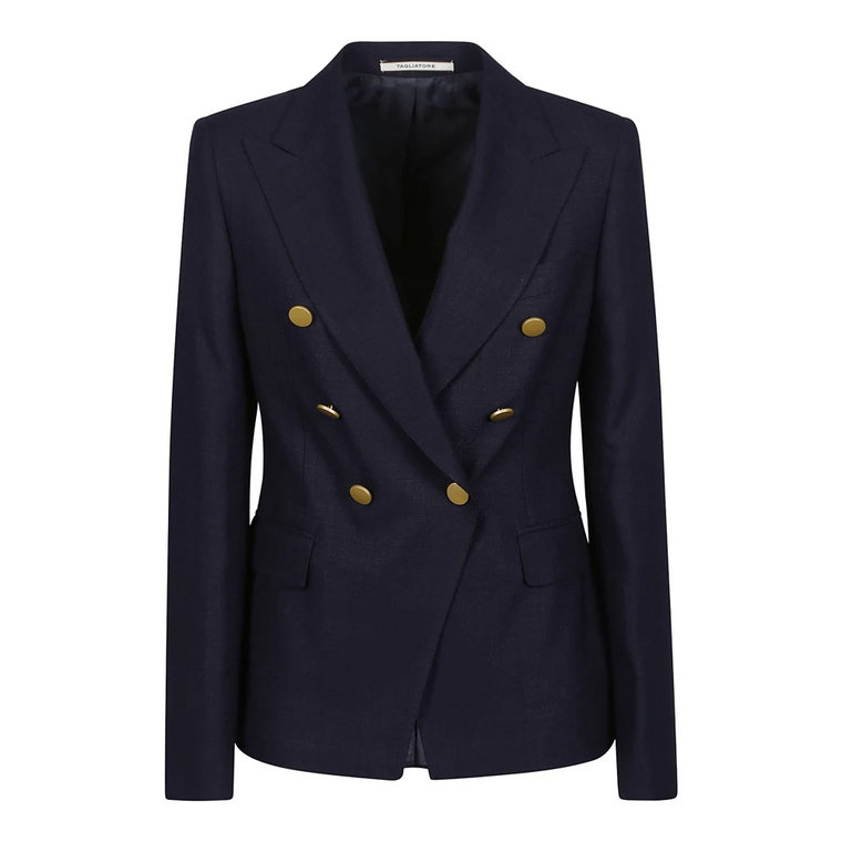 Elegant Navy Double Breasted Jacket Tagliatore