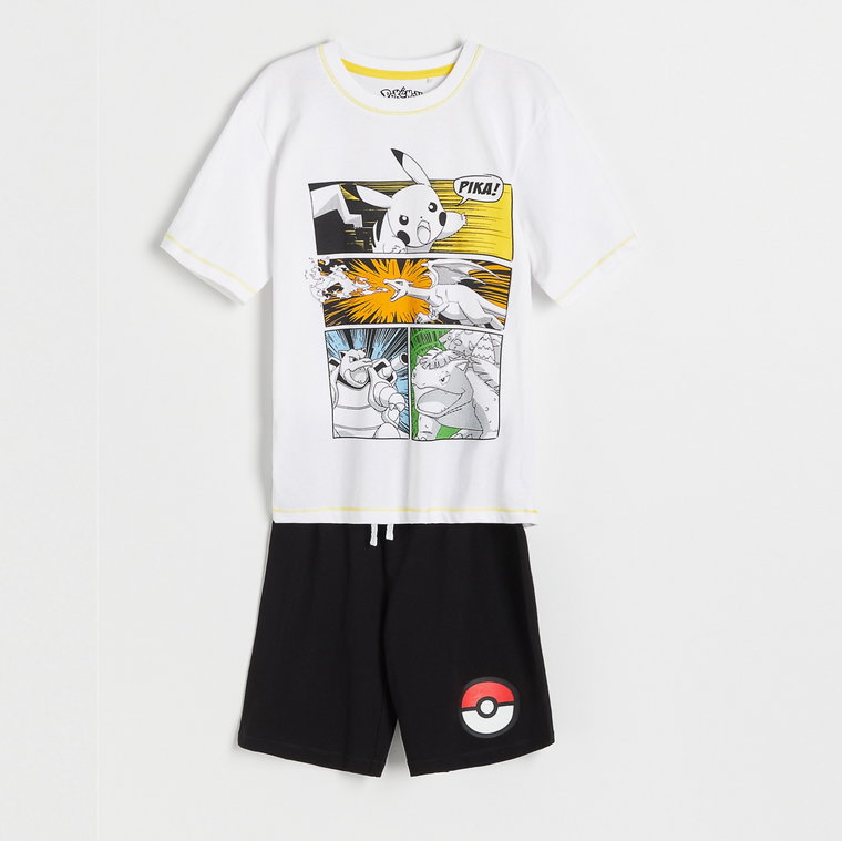 Reserved - Dwuczęściowa piżama Pokémon - biały