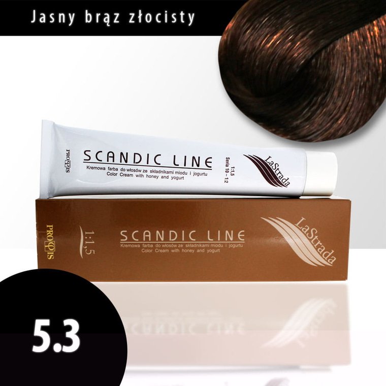 5.3 jasny brąz złocisty Scandic Line kremowa farba do włosów LaStrada 100ml