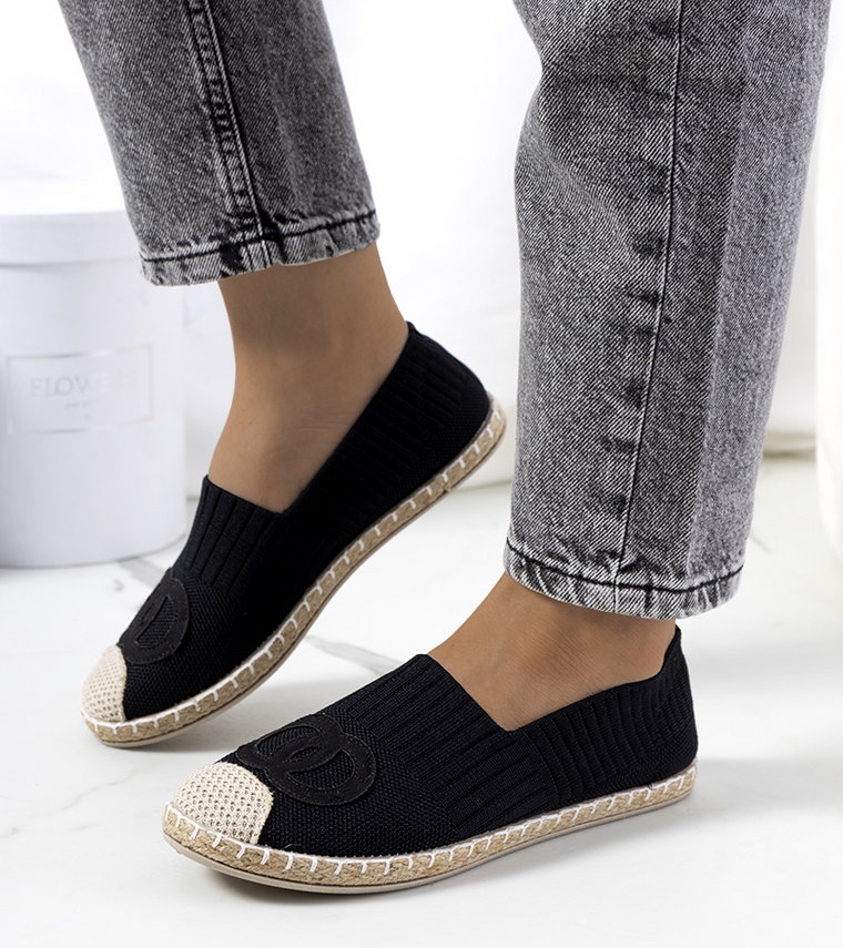 Czarne espadryle damskie Dean