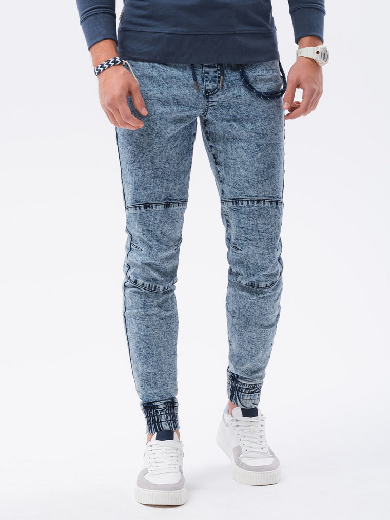 Spodnie męskie jeansowe joggery - jasnoniebieskie V1 P1056
