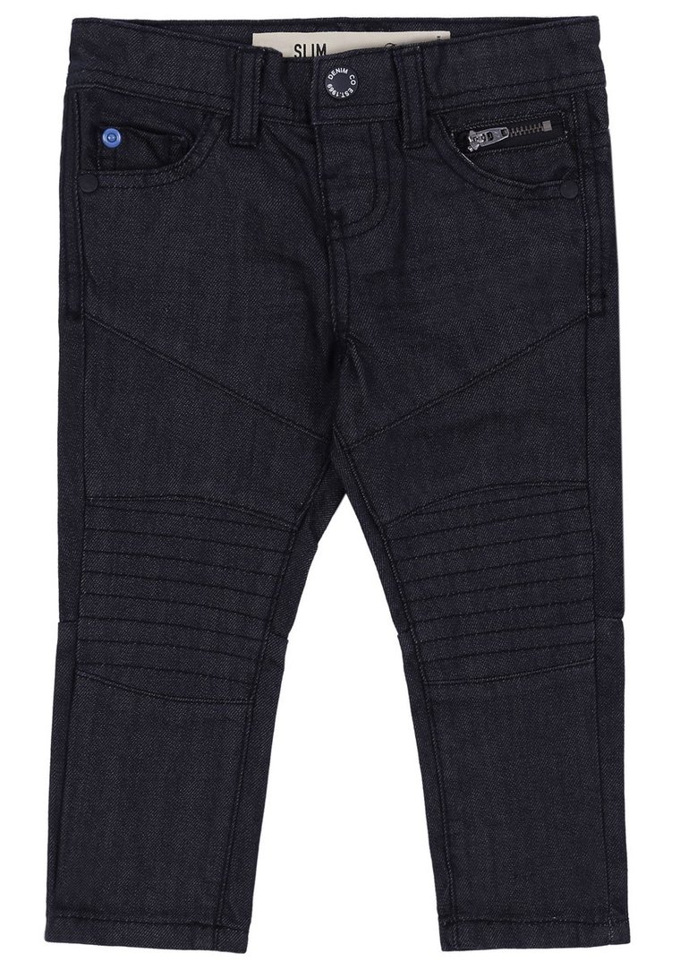 Grafitowe jeansy, niebieski guzik DENIM CO 2-3 lata 98cm