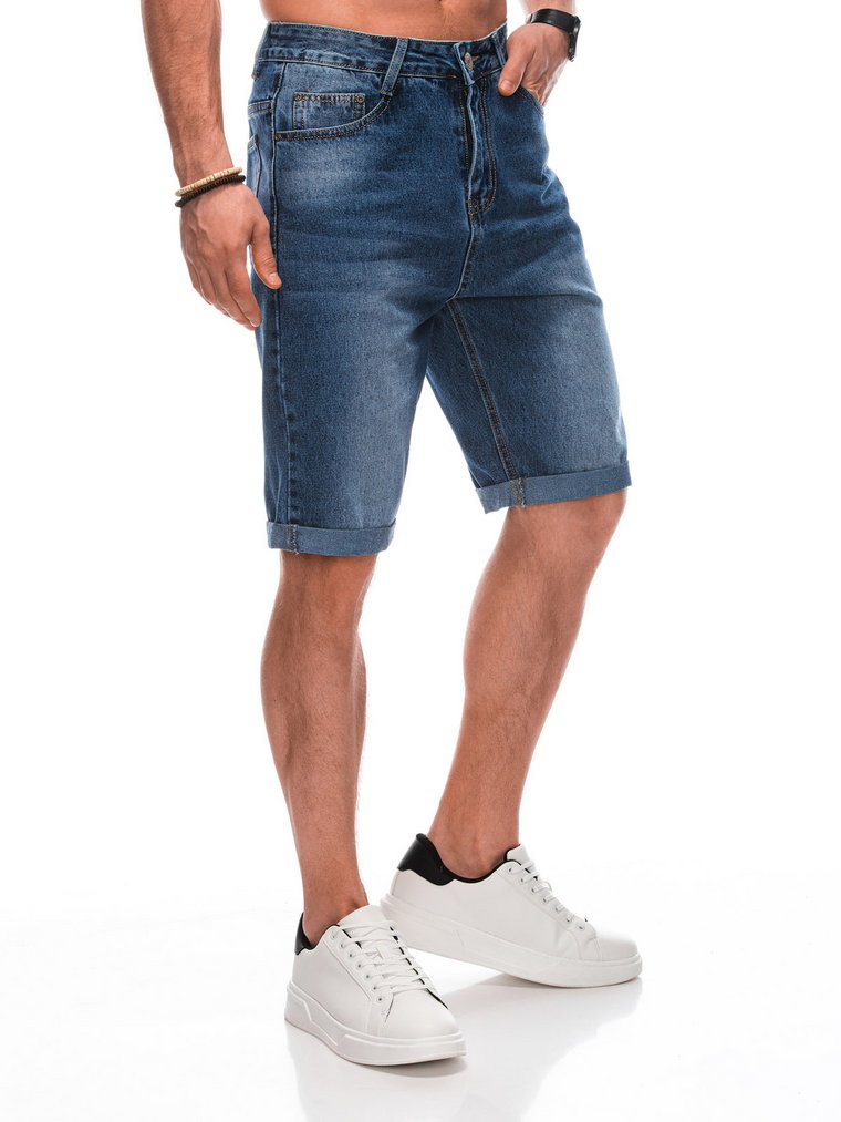 Krótkie spodenki męskie jeansowe W478 - niebieskie