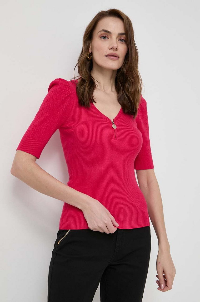 Morgan sweter MBOOK damski kolor czerwony lekki