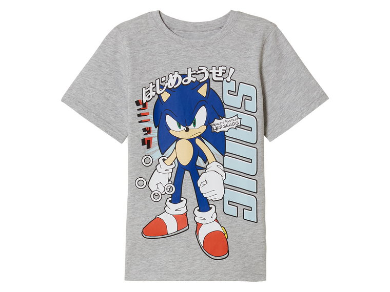 T-shirt dziecięcy z nadrukiem (Wzór Sonic, 146/152)