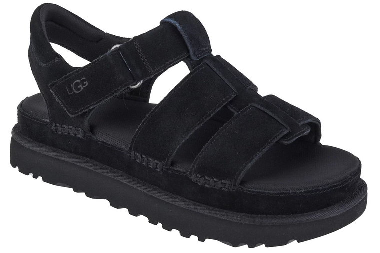 UGG Goldenstar Strap 1137890-BLK, Damskie, Czarne, sandały, skóra zamszowa, rozmiar: 36