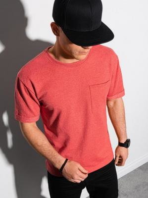 T-shirt męski z nadrukiem S1371 - czerwony - XXL