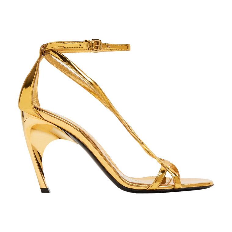 Złote Sandały Armadillo T-Bar Alexander McQueen