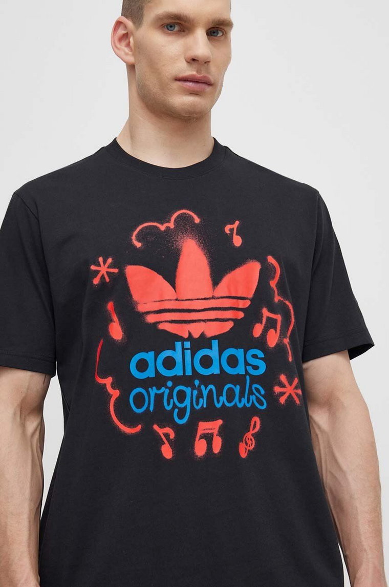 adidas Originals t-shirt bawełniany męski kolor czarny z nadrukiem IS0224