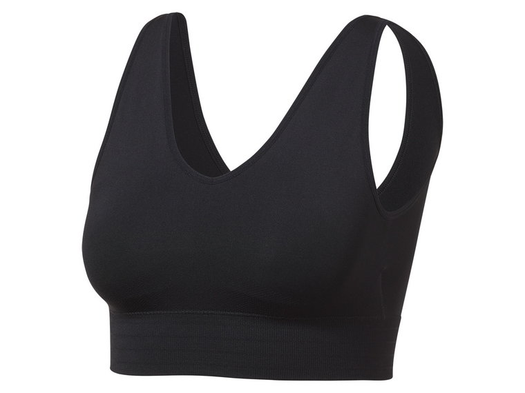 CRIVIT Biustonosz sportowy typu bustier, medium level (XS (32-34), Czarny)