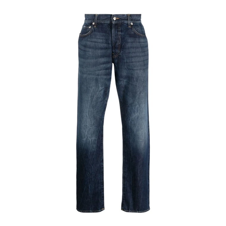 Niebieskie Stonewashed Straight-Leg Jeans Department Five