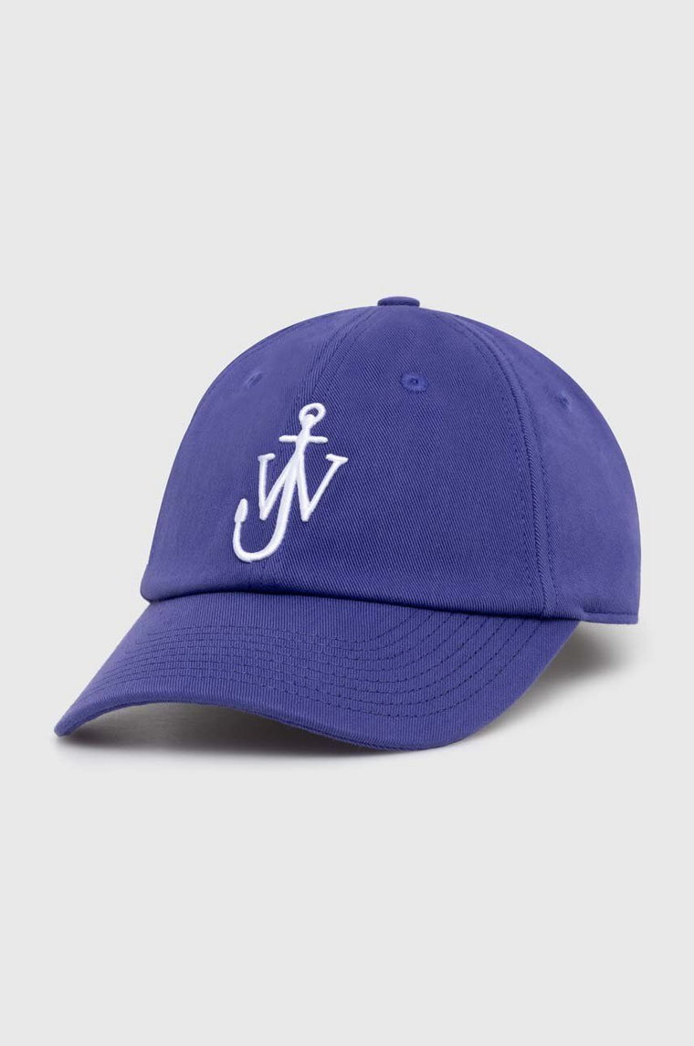 JW Anderson czapka z daszkiem bawełniana Baseball Cap kolor fioletowy z aplikacją AC0198.FA0349.830