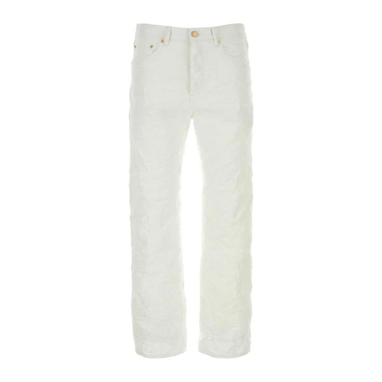 Stylowe białe jeansy z denimu Purple Brand