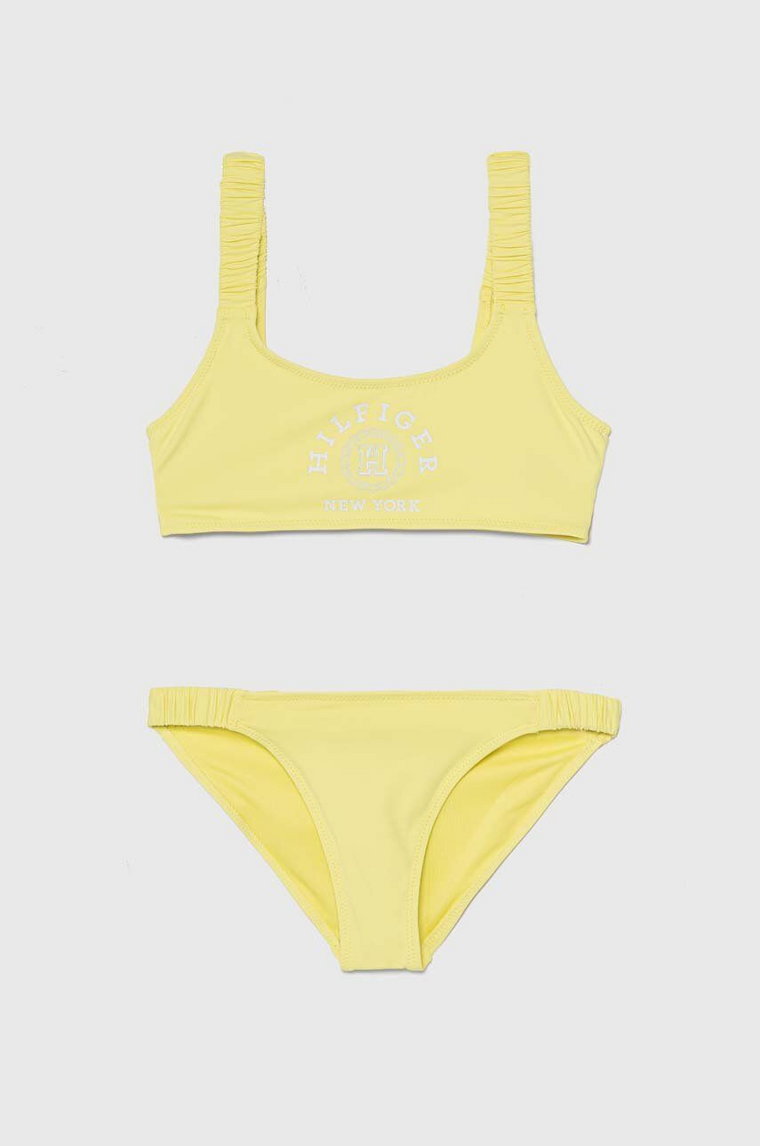 Tommy Hilfiger dwuczęściowy strój kąpielowy dziecięcy kolor żółty