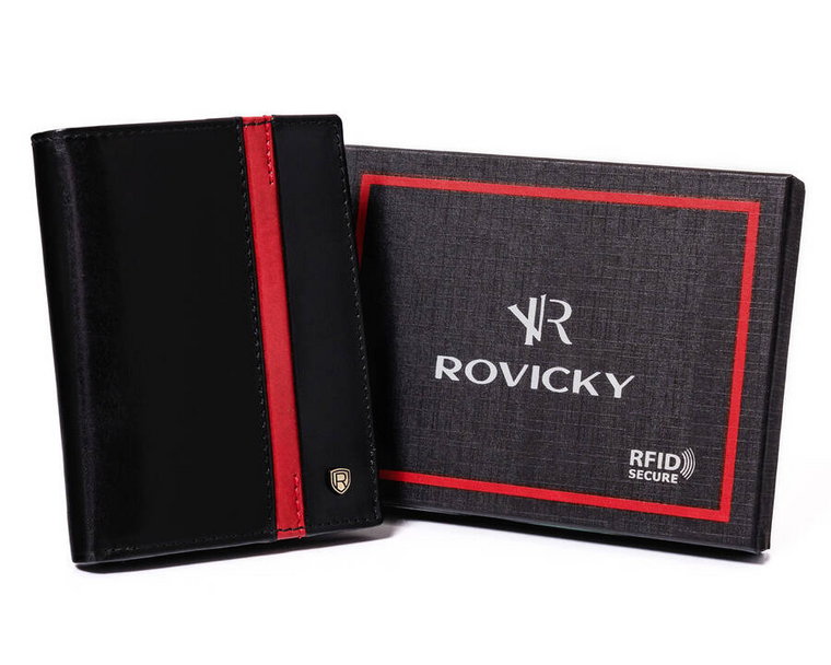 Skórzany portfel męski z kieszeniami na dokumenty  Rovicky