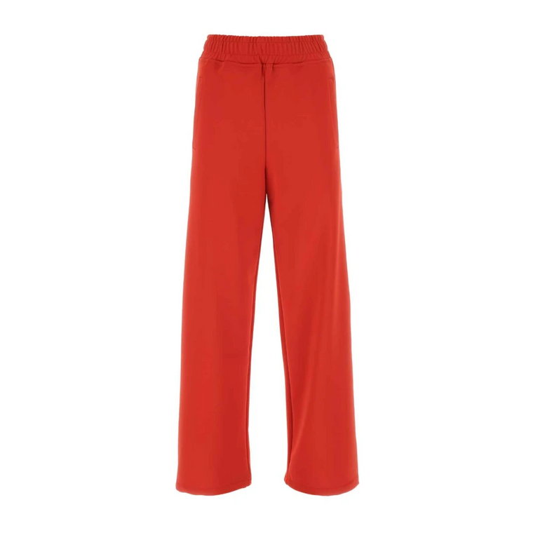 Stylowe czerwone spodnie z elastycznego poliestru JW Anderson