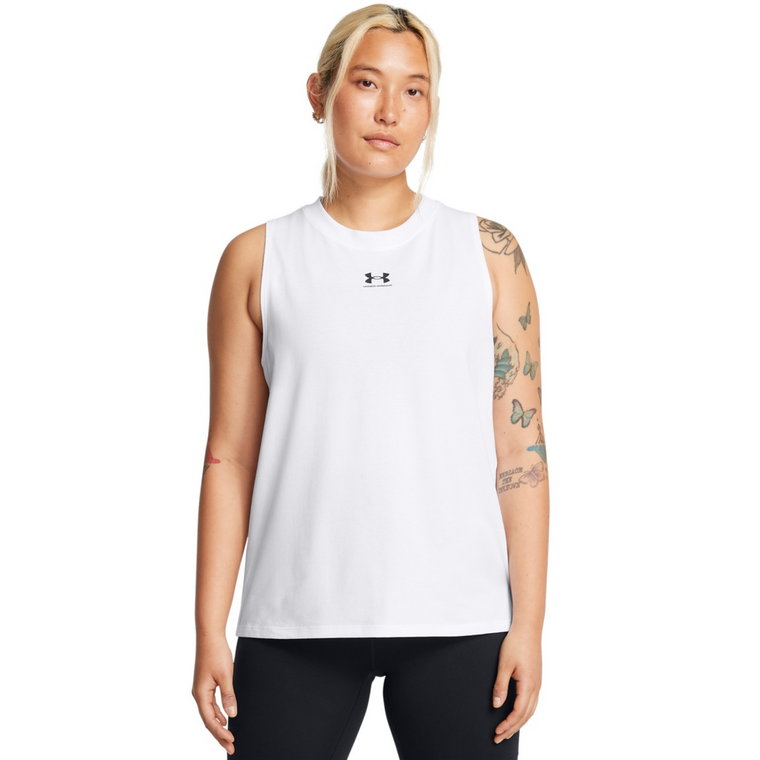 Damski top z nadrukiem Under Armour UA Rival Muscle Tank - biały