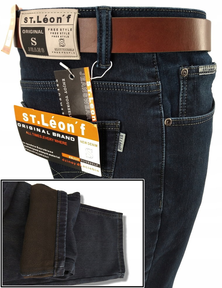 Spodnie Męskie Ocieplane Jeansowe W36 90-92 CM