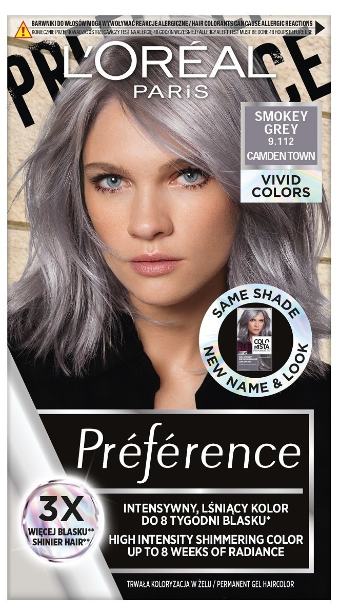 Loreal Preference 9.112 Smokey Grey - farba do włosów