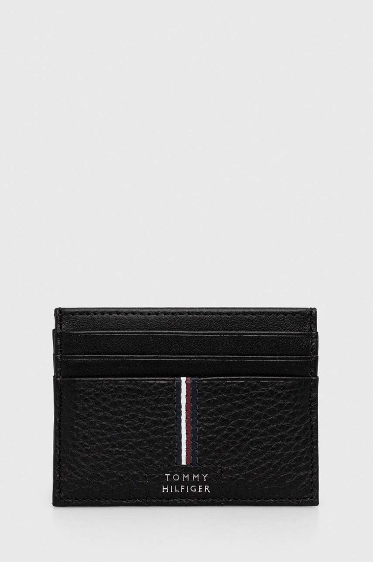 Tommy Hilfiger etui na karty skórzane kolor czarny AM0AM12186