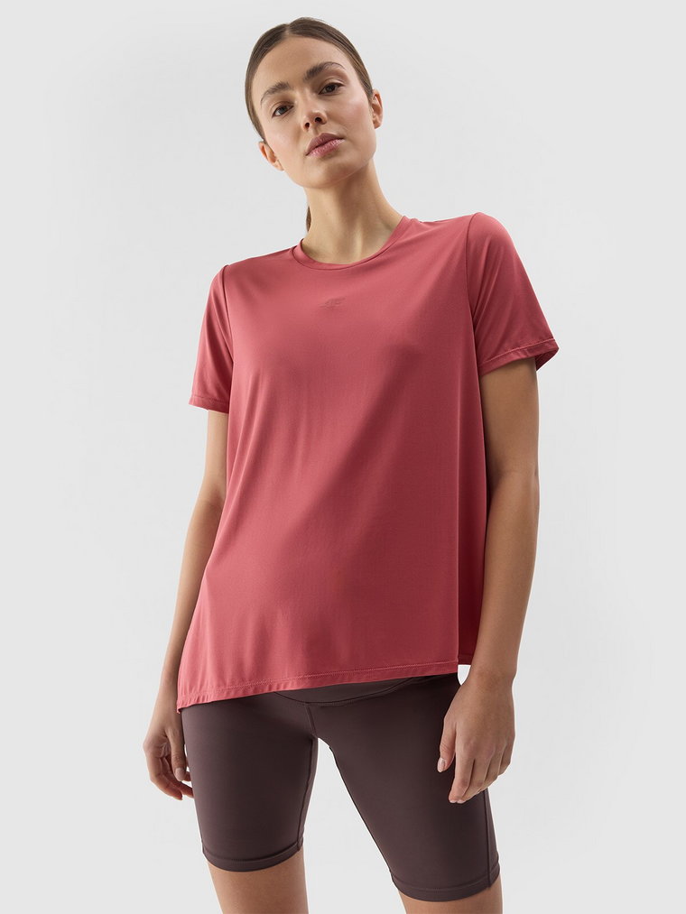 Koszulka treningowa ciążowa szybkoschnąca damska - różowa