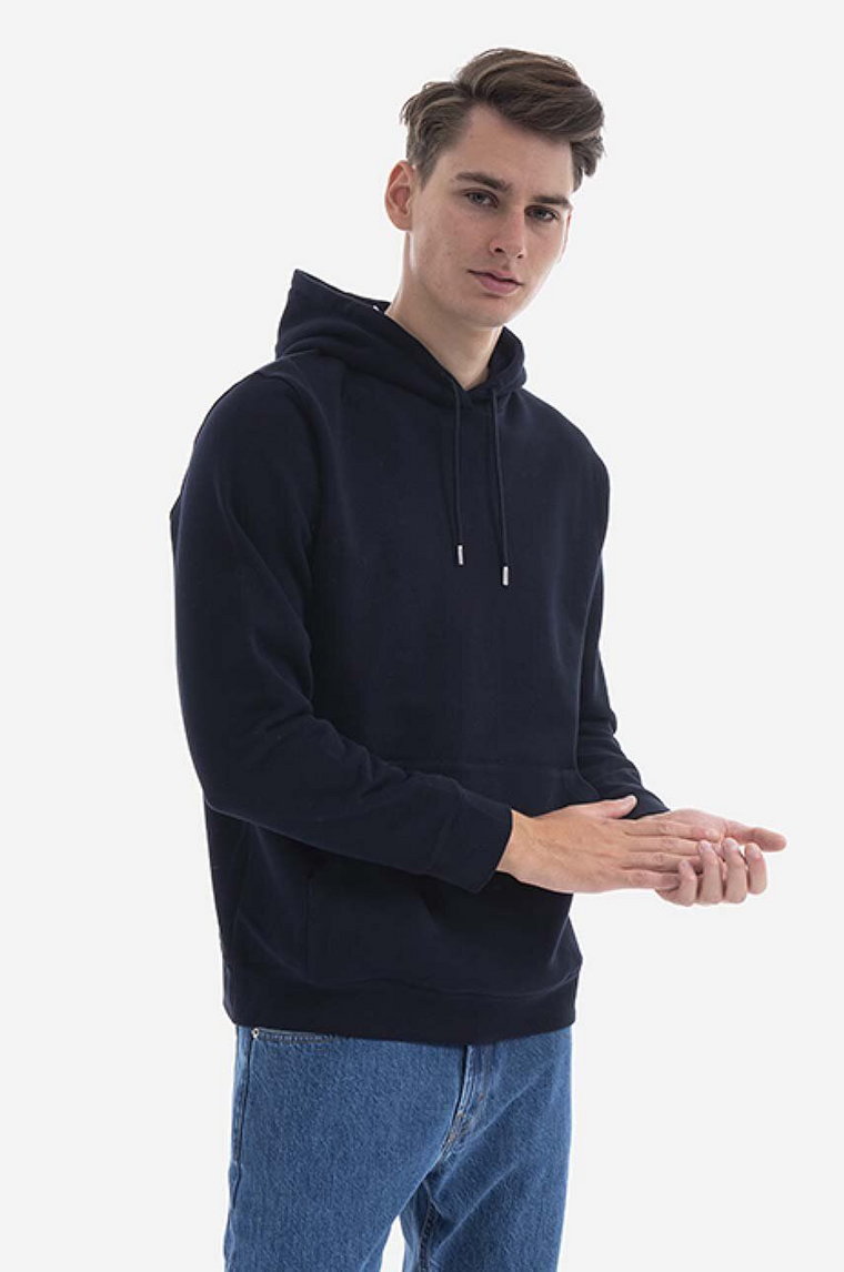 Norse Projects bluza bawełniana Vagn Classic Hood męska kolor granatowy z kapturem gładka N20.1276.7004-7004