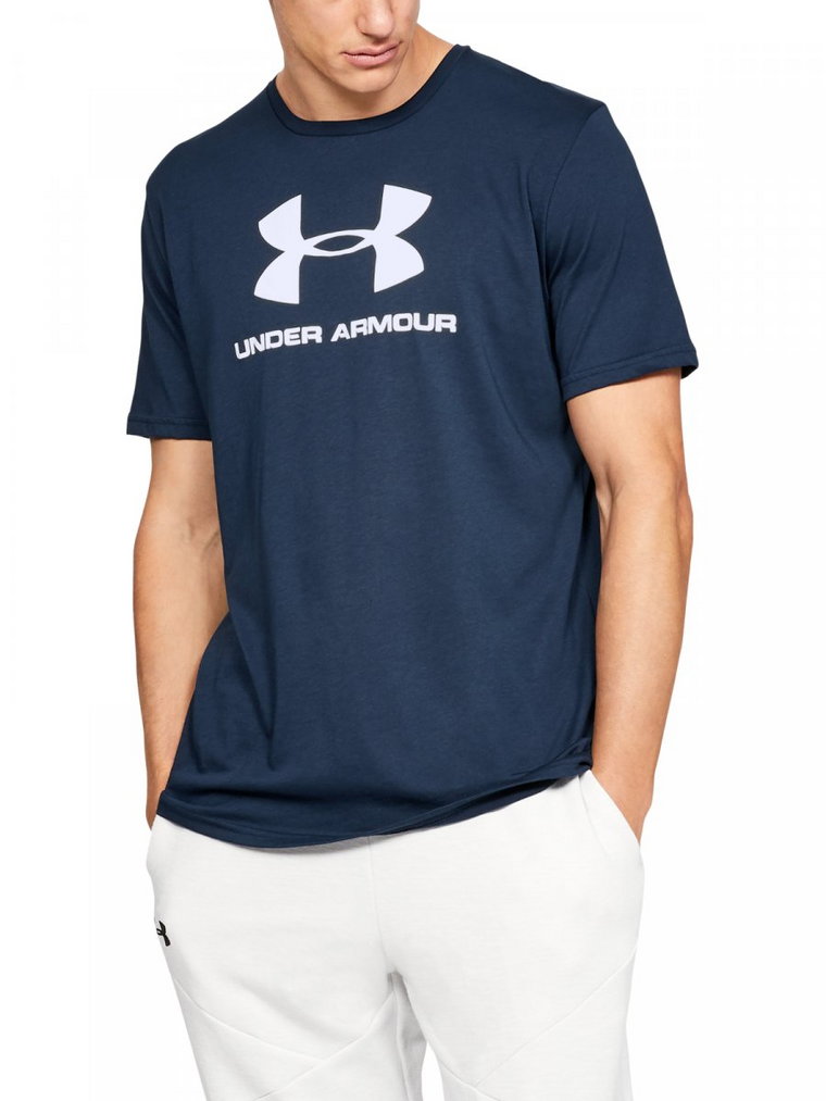 Męski t-shirt z nadrukiem UNDER ARMOUR SPORTSTYLE LOGO SS - granatowy