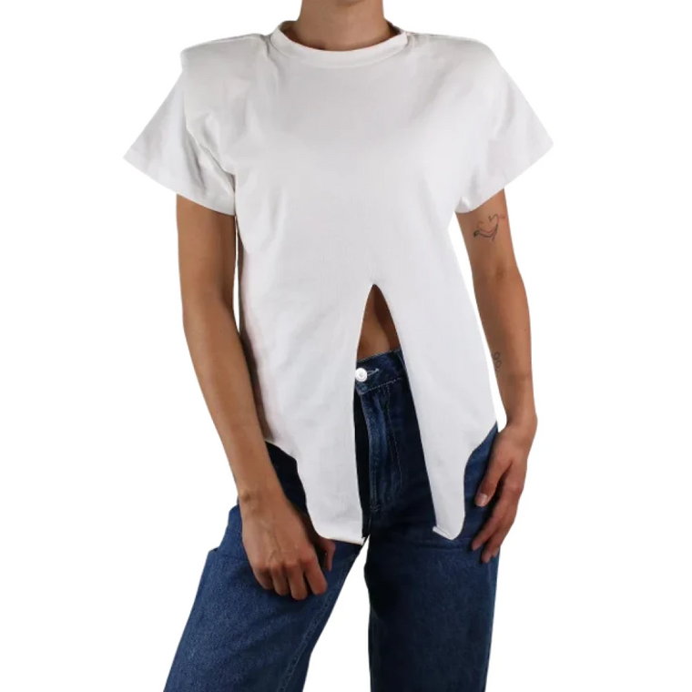 Biała bawełniana koszulka z wkładkami na ramiona Isabel Marant Pre-owned