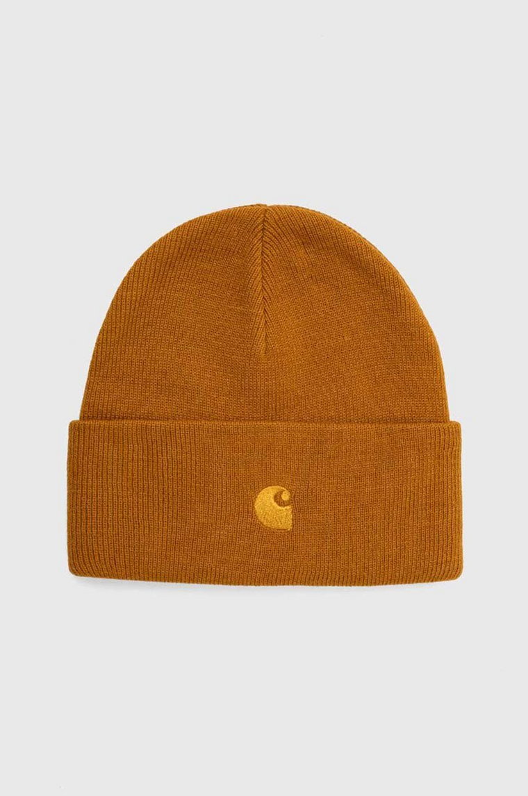 Carhartt WIP czapka Chase Beanie kolor pomarańczowy z grubej dzianiny I026222.1QZXX