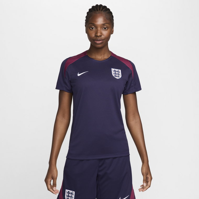 Damska dzianinowa koszulka piłkarska z krótkim rękawem Nike Dri-FIT Anglia Strike - Fiolet