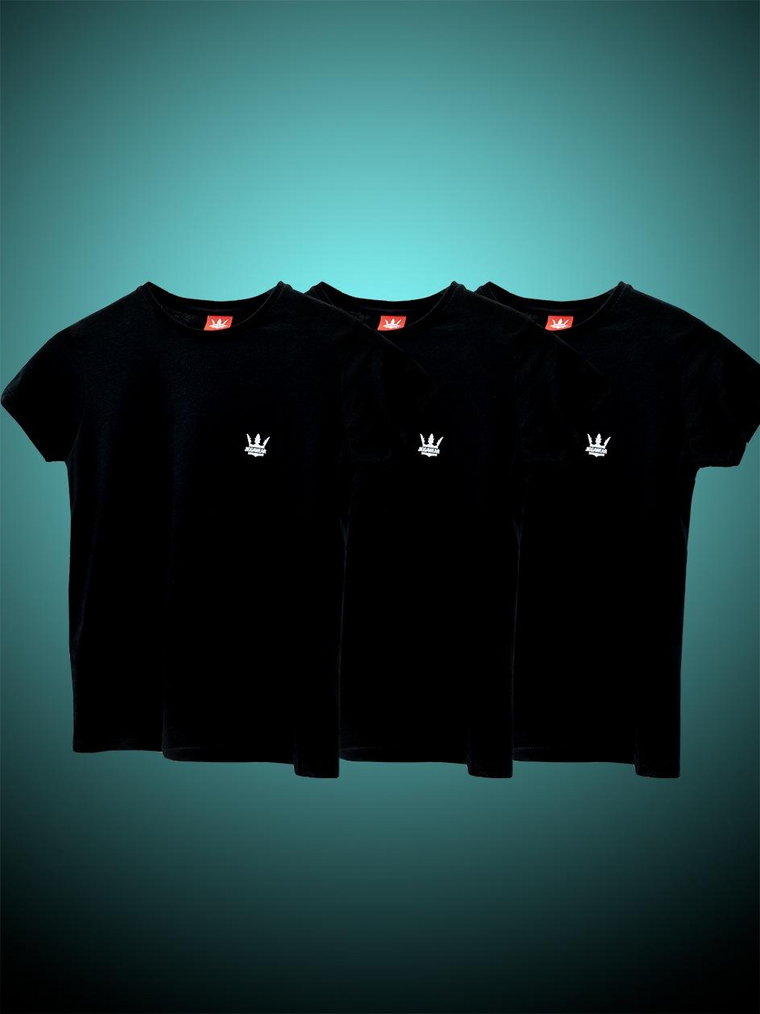 Zestaw 3 Damskich T-Shirtów Jigga Wear Mini Logo Czarny