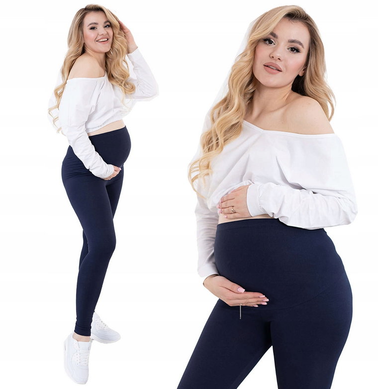 Legginsy Ciążowe Plus Size Z Panelem Leginsy XXL