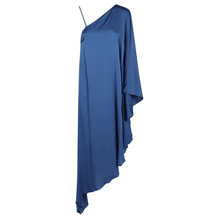 Niebieska asymetryczna sukienka z jedwabiu Silk95Five