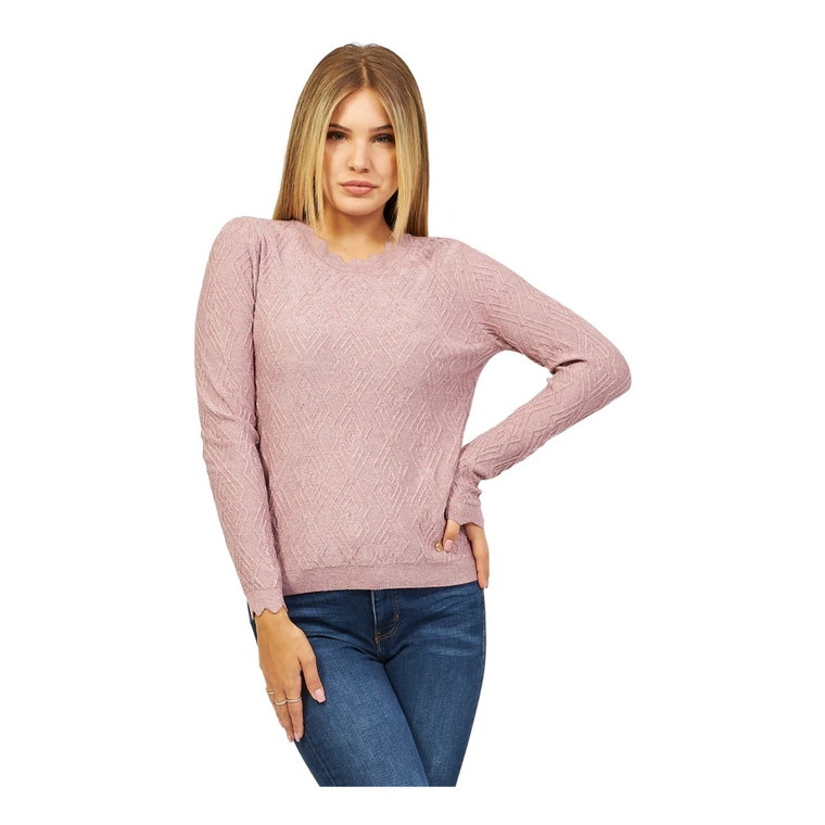 Różowy Sweter z Wycięciami YES ZEE