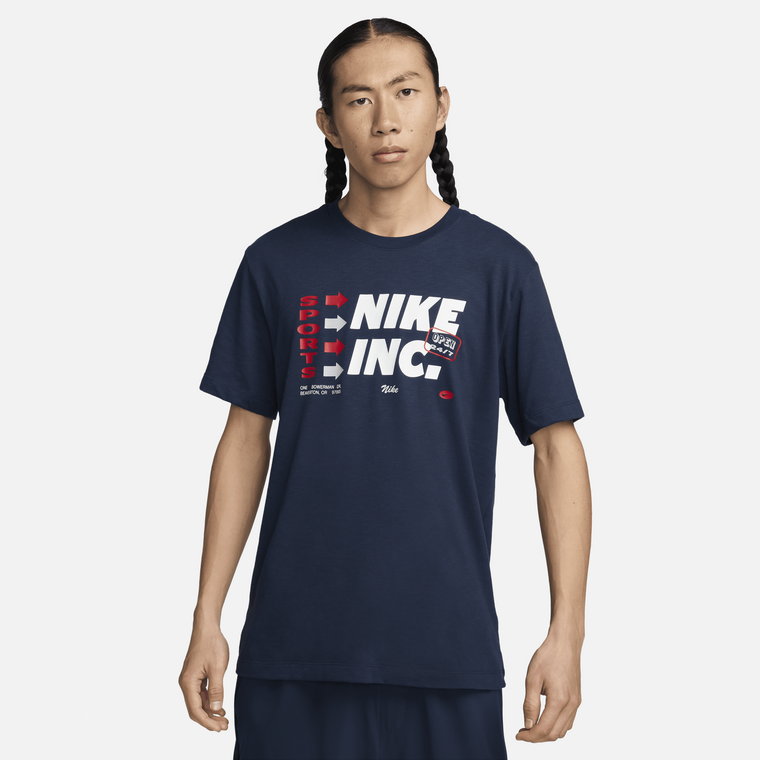 Męski T-shirt do fitnessu Nike Dri-FIT - Niebieski