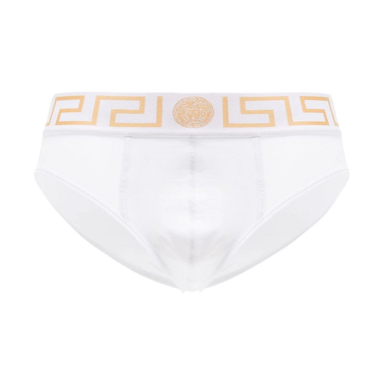 Białe Greca Jersey Briefs Versace