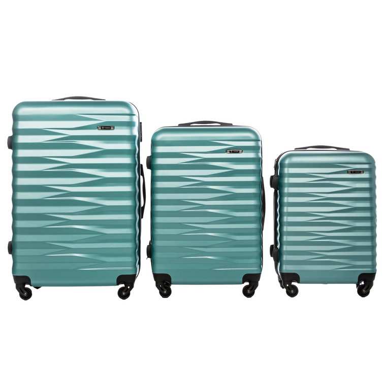 Zestaw 3 walizki podróżne z ABS-u  VEZZE zebra BŁĘKITNE