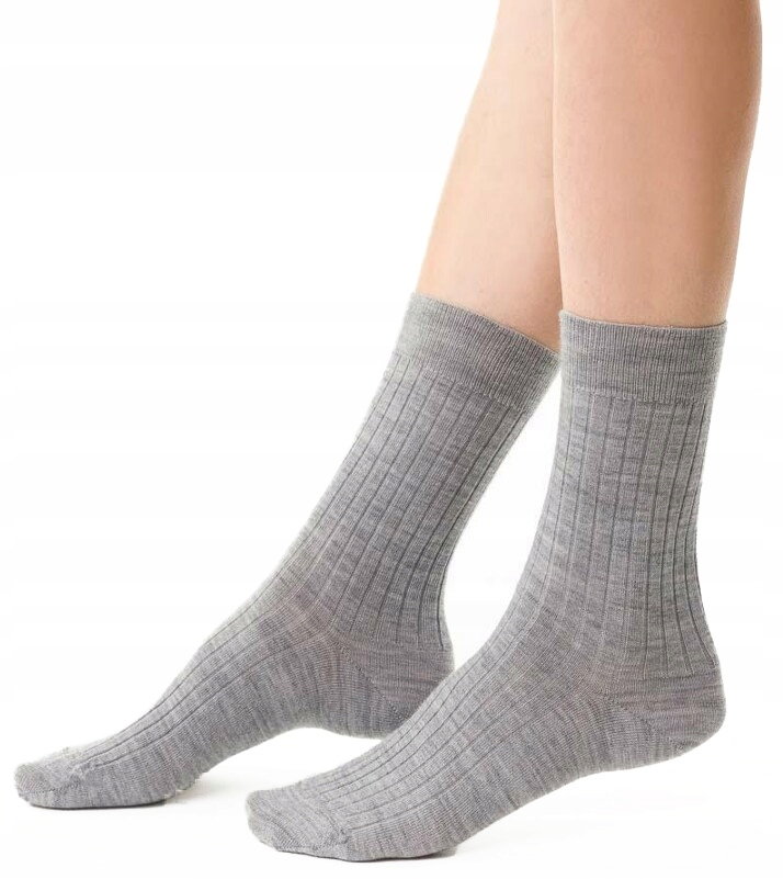 Bezuciskowe steven Merino Wool 130 szare # 35-37